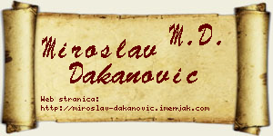 Miroslav Dakanović vizit kartica